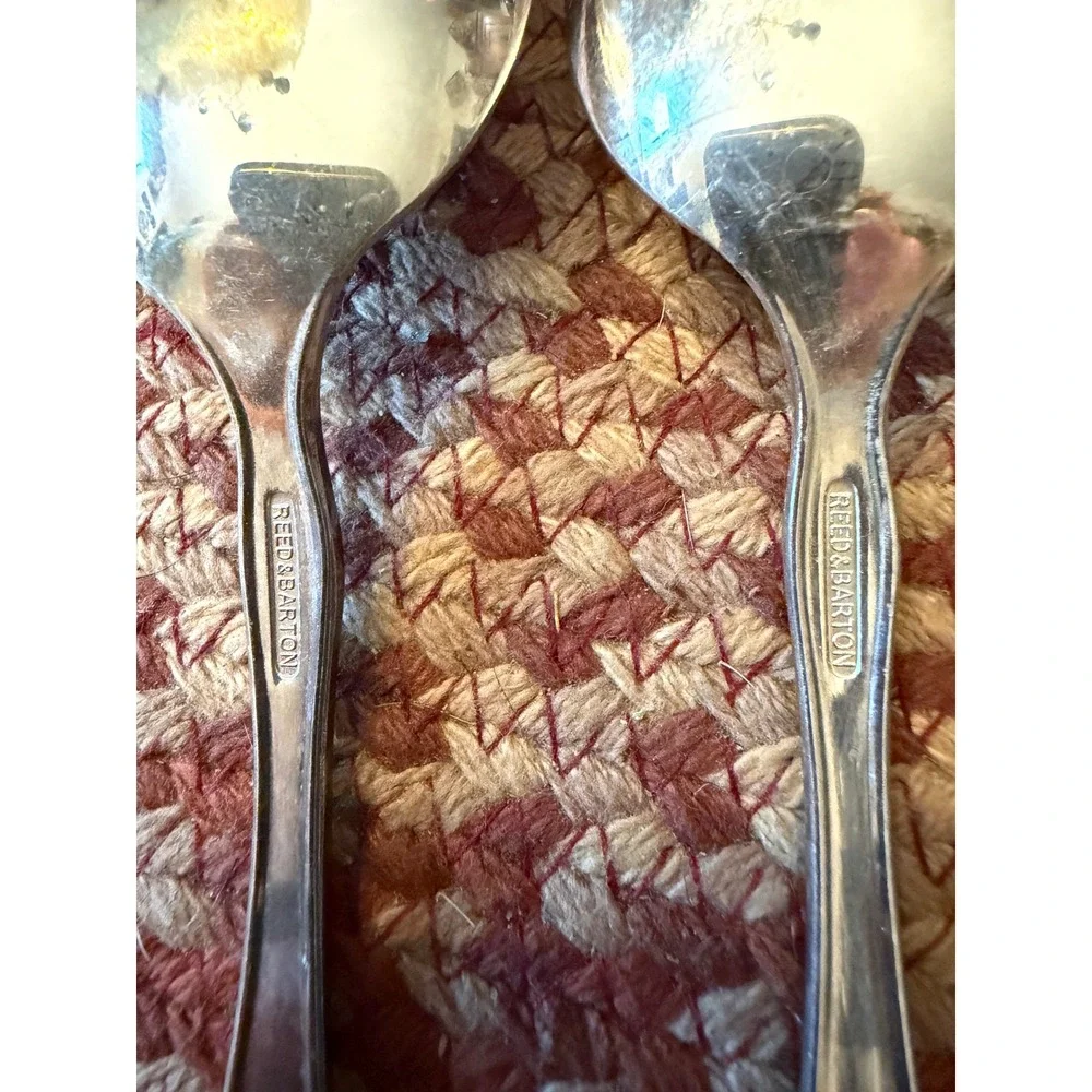 Reed‎ & Barton Soup Spoons Set of 4 Silver Silverplate Good Vintage Flatware